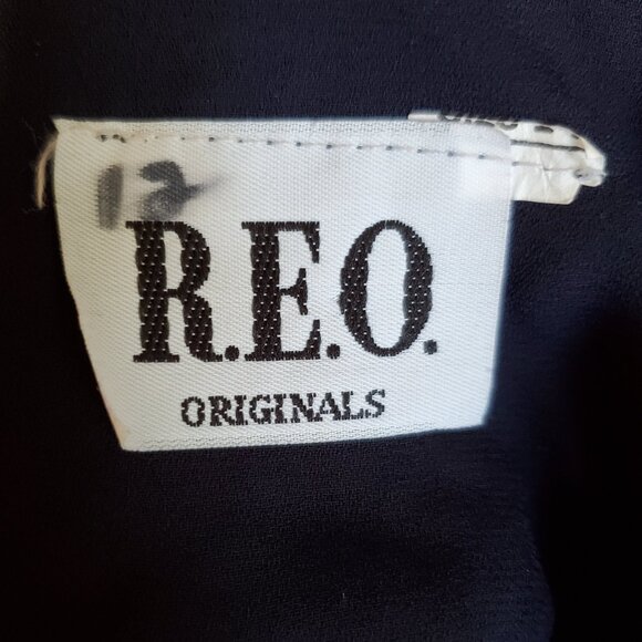 Vintage Career Blouson Maxi Dress Women's 12 Sheer Zip Blue Lace Crochet Collar - Picture 2 of 12